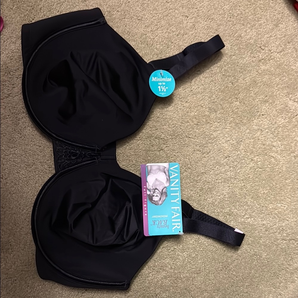 Vanity Fair Black Minimizer Bra